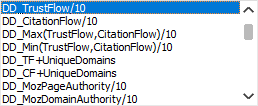 DomDetailer metric selection in GSA Search Engine Ranker